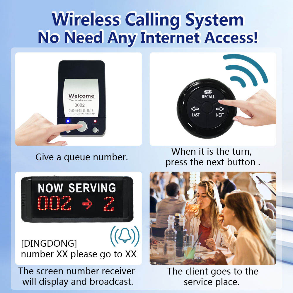 K-C100 K-O3 K-TP Wireless Queue Number Call System
